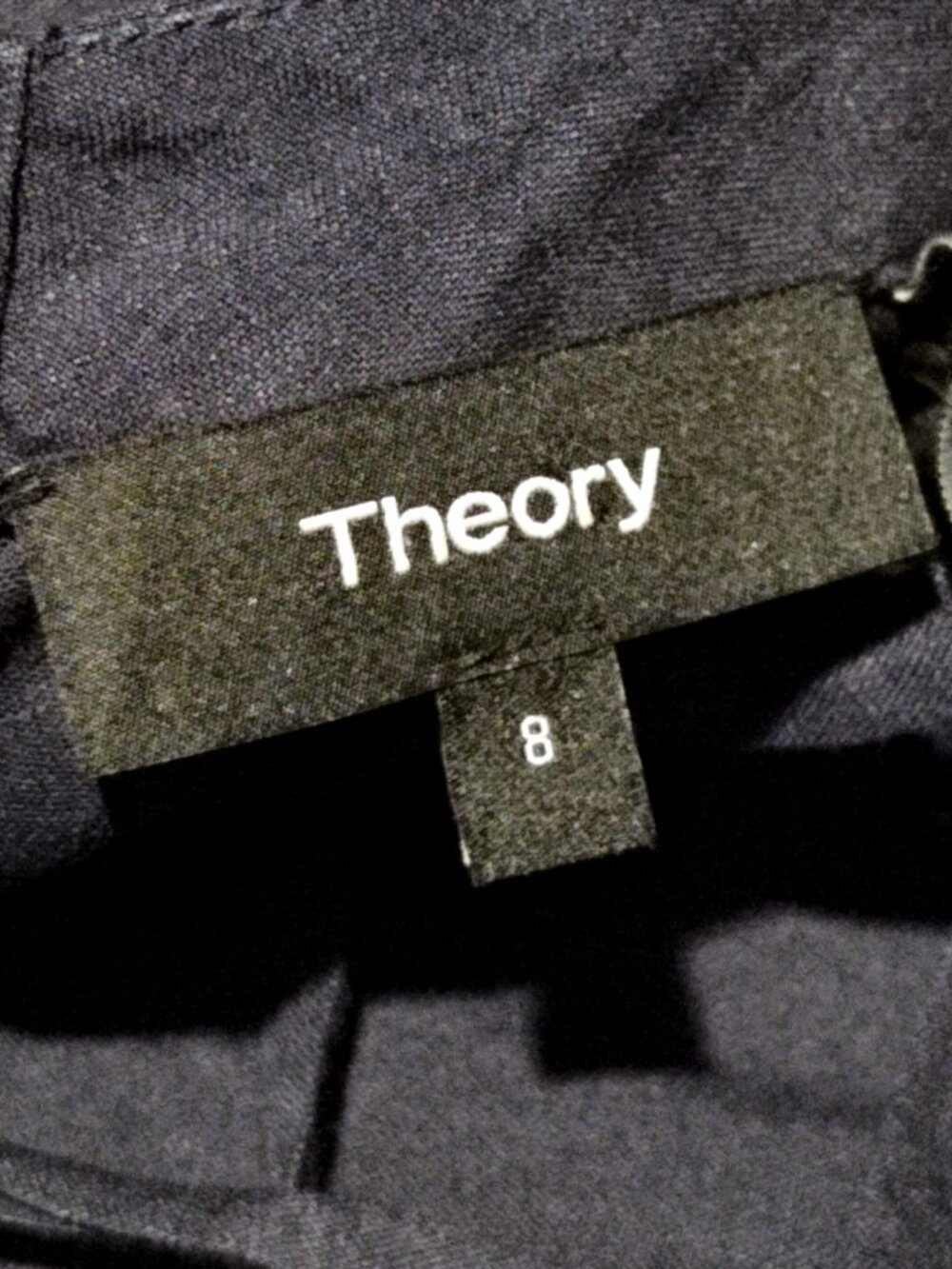 THEORY Keshelle Lace Back Raglan Dress Caliver Linen Crunch Wash Navy Blue Sz 8 - Picture 8 of 8
